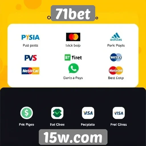 Opções de pagamento disponíveis na plataforma 71bet
